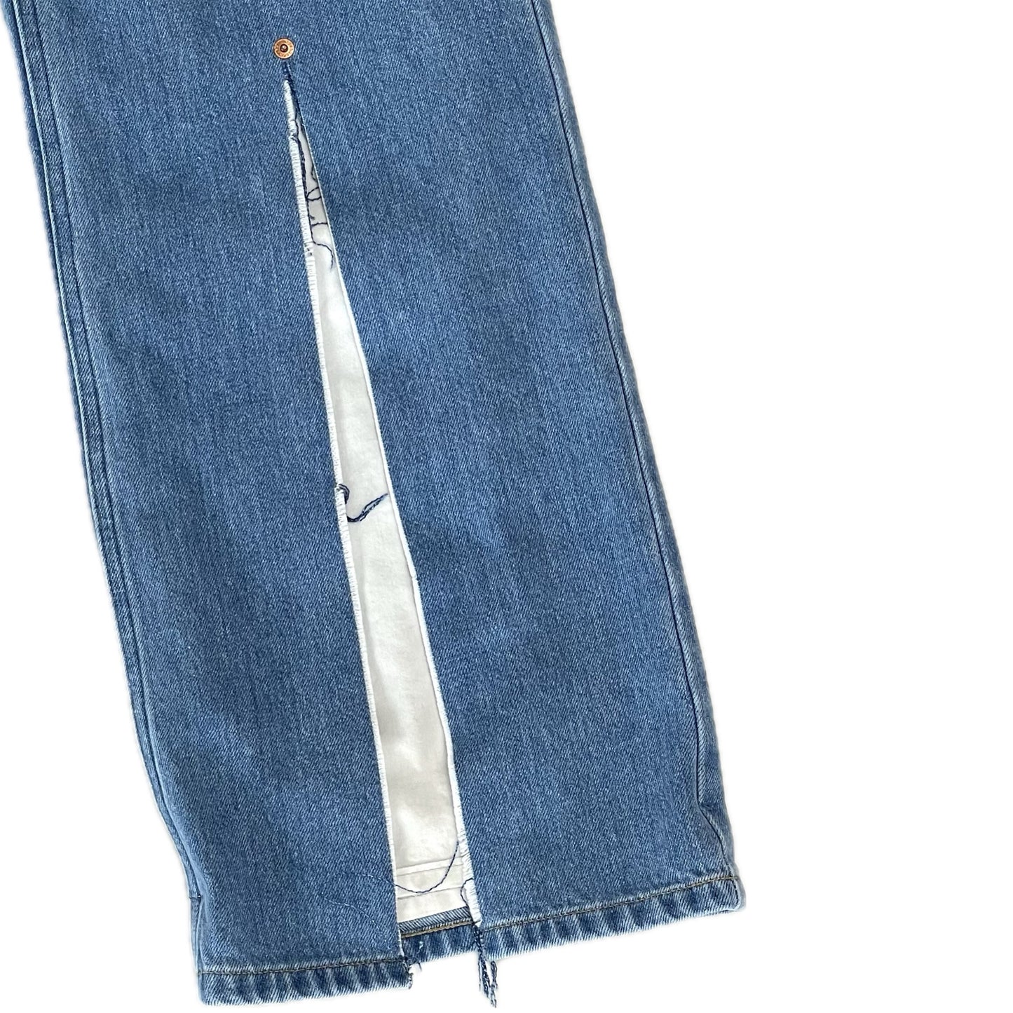 LAYERED RIPPED JEANS / LIGHT BLUE / スリットジーンズ