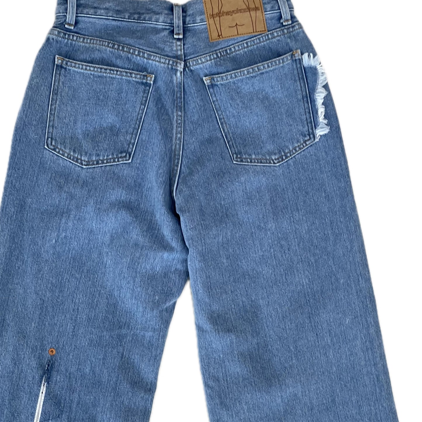 LAYERED RIPPED JEANS / LIGHT BLUE / スリットジーンズ