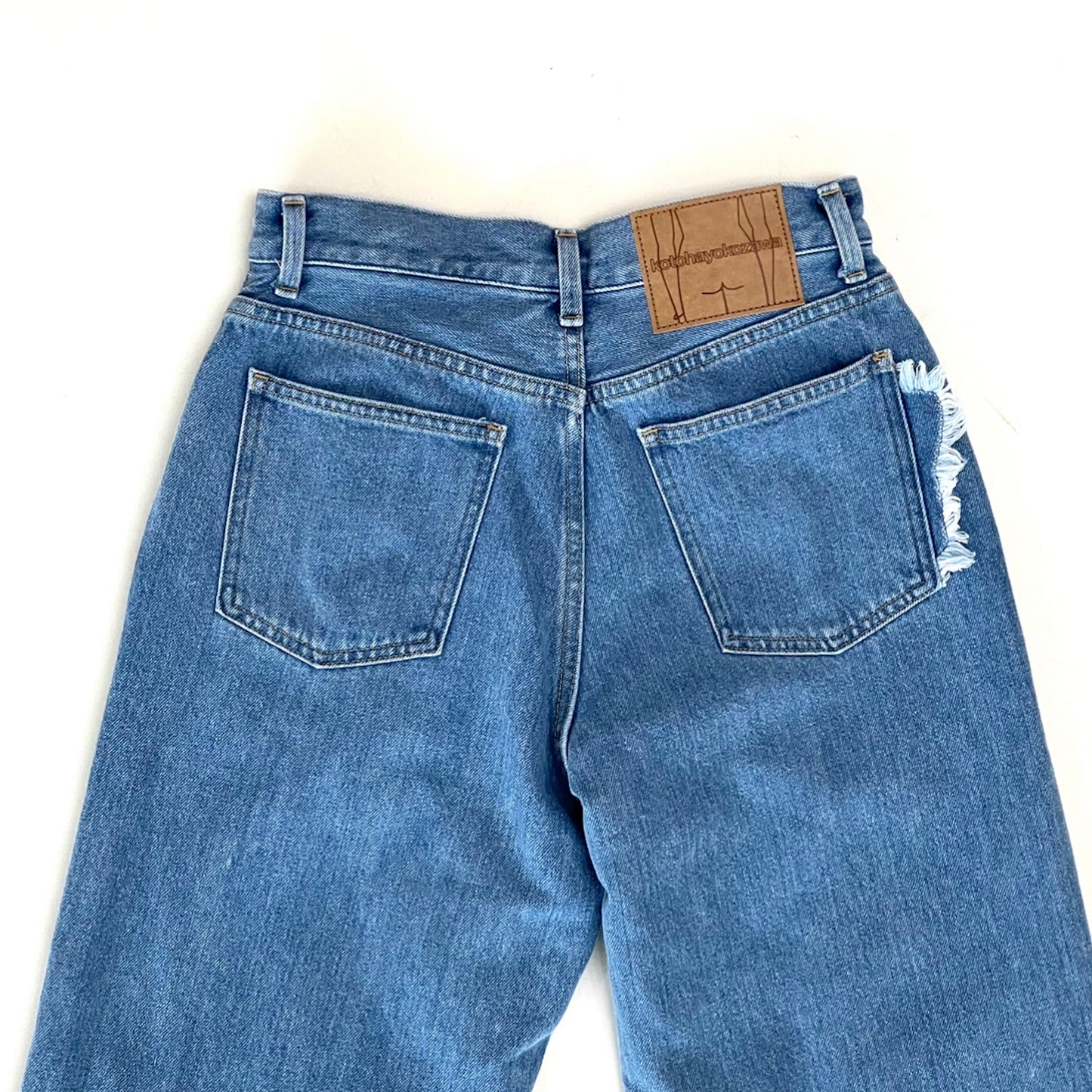 LAYERED RIPPED JEANS / LIGHT BLUE / スリットジーンズ