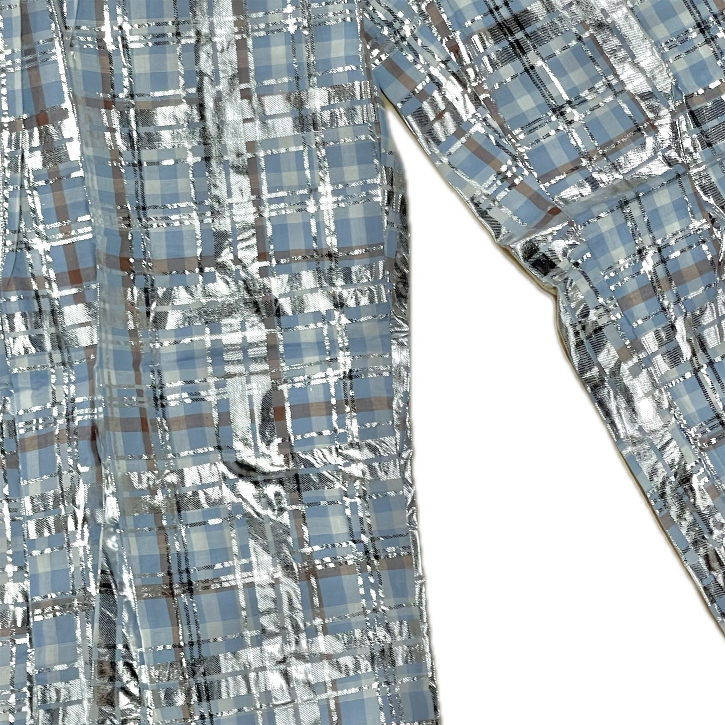 Mirror Trousers / Check × Silver / ミラートラウザー