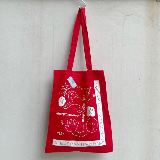 【SHEEP SOUVENIR】SHEEP is necessary  tote bag / red / トートバッグ