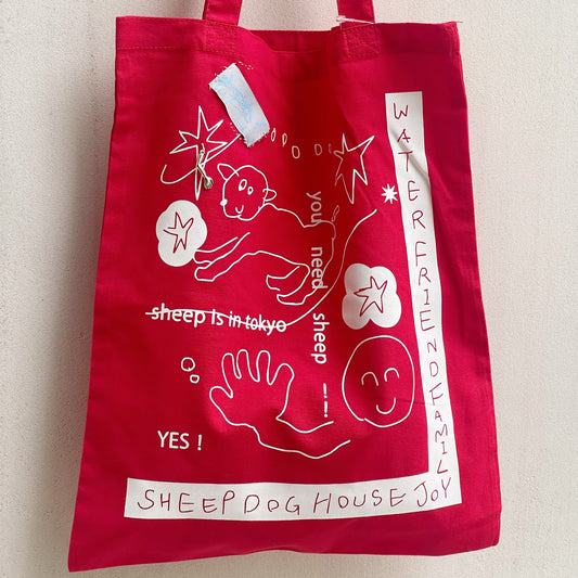 【SHEEP SOUVENIR】SHEEP is necessary  tote bag / red / トートバッグ