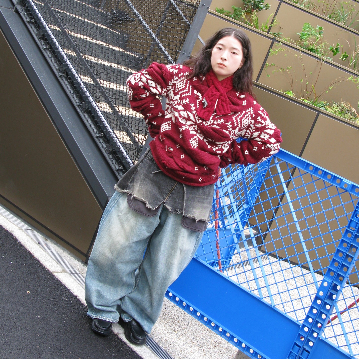 MINI CUT OFF DENIM SKIRT / BLACK / ショートデニムスカート