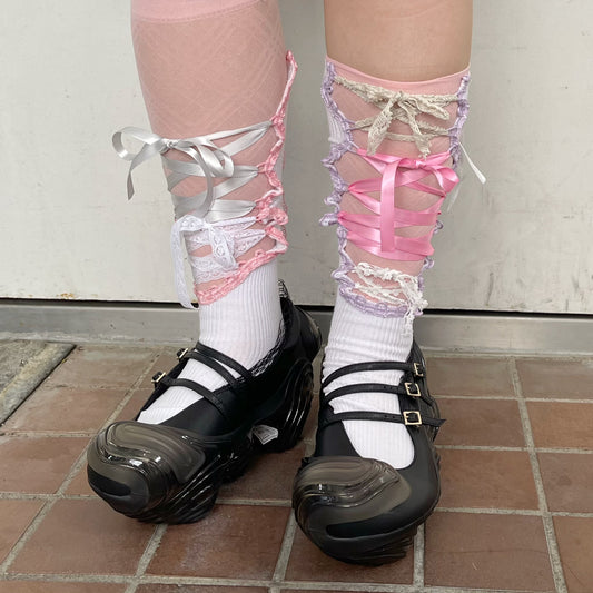 lace tie socks / White / レースタイソックス