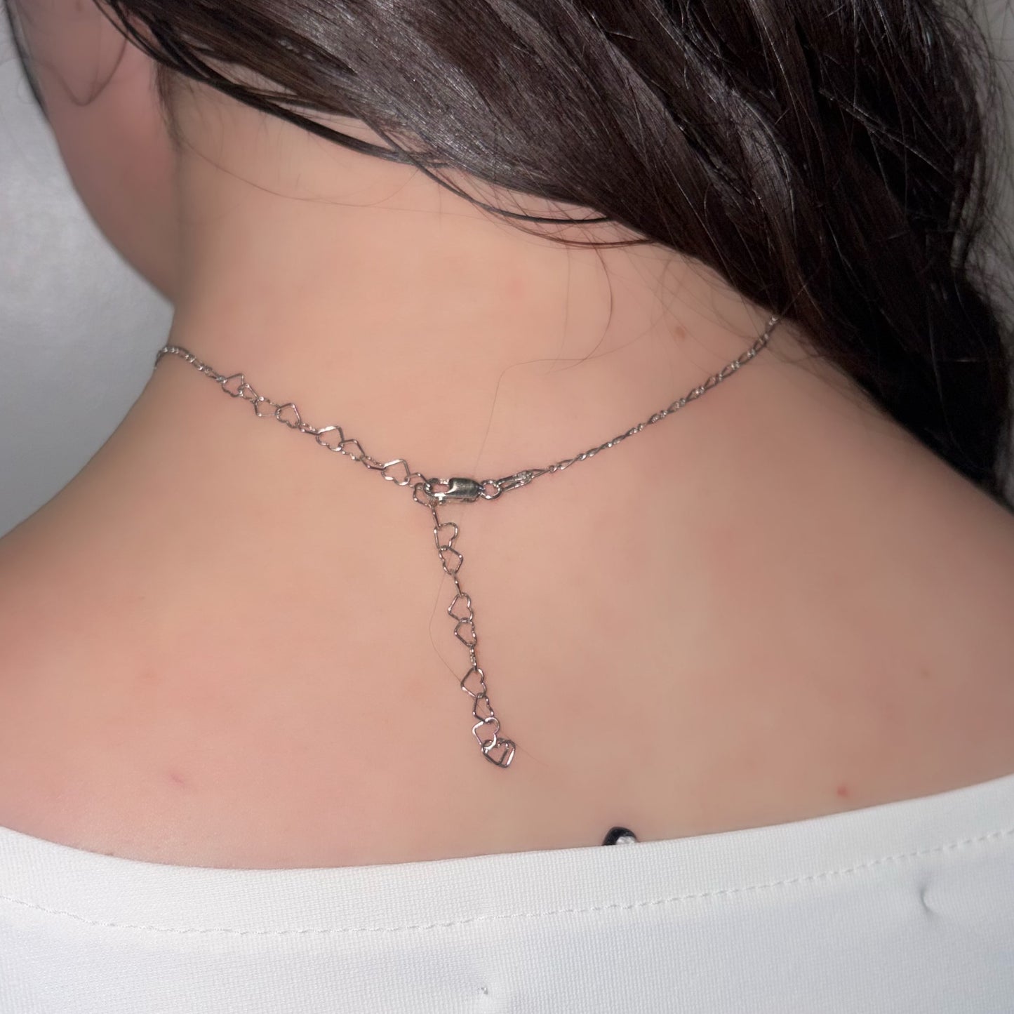 heart ring necklace / zirconia / ハートリングネックレス