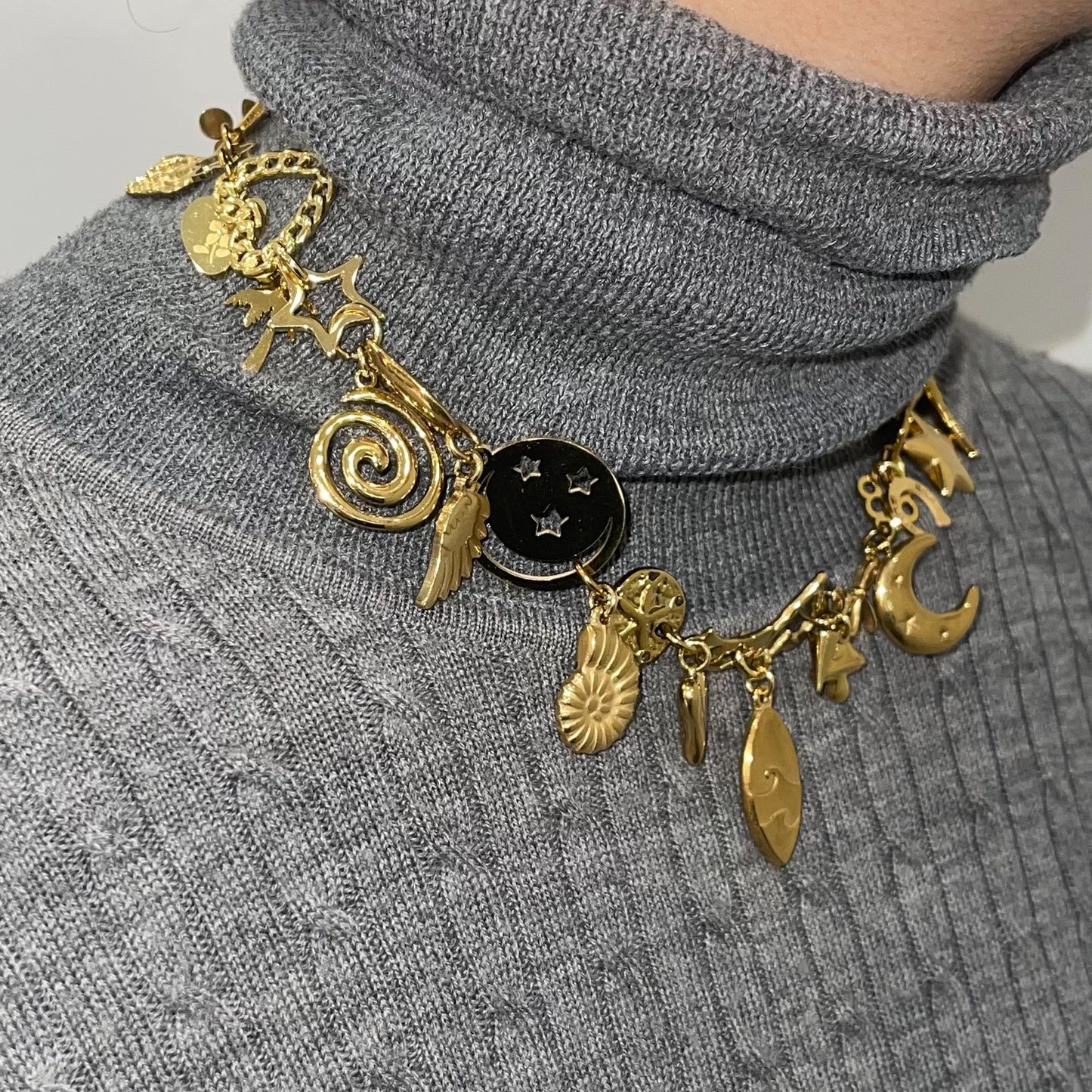 Gold Charm Necklace / ステンレスネックレス