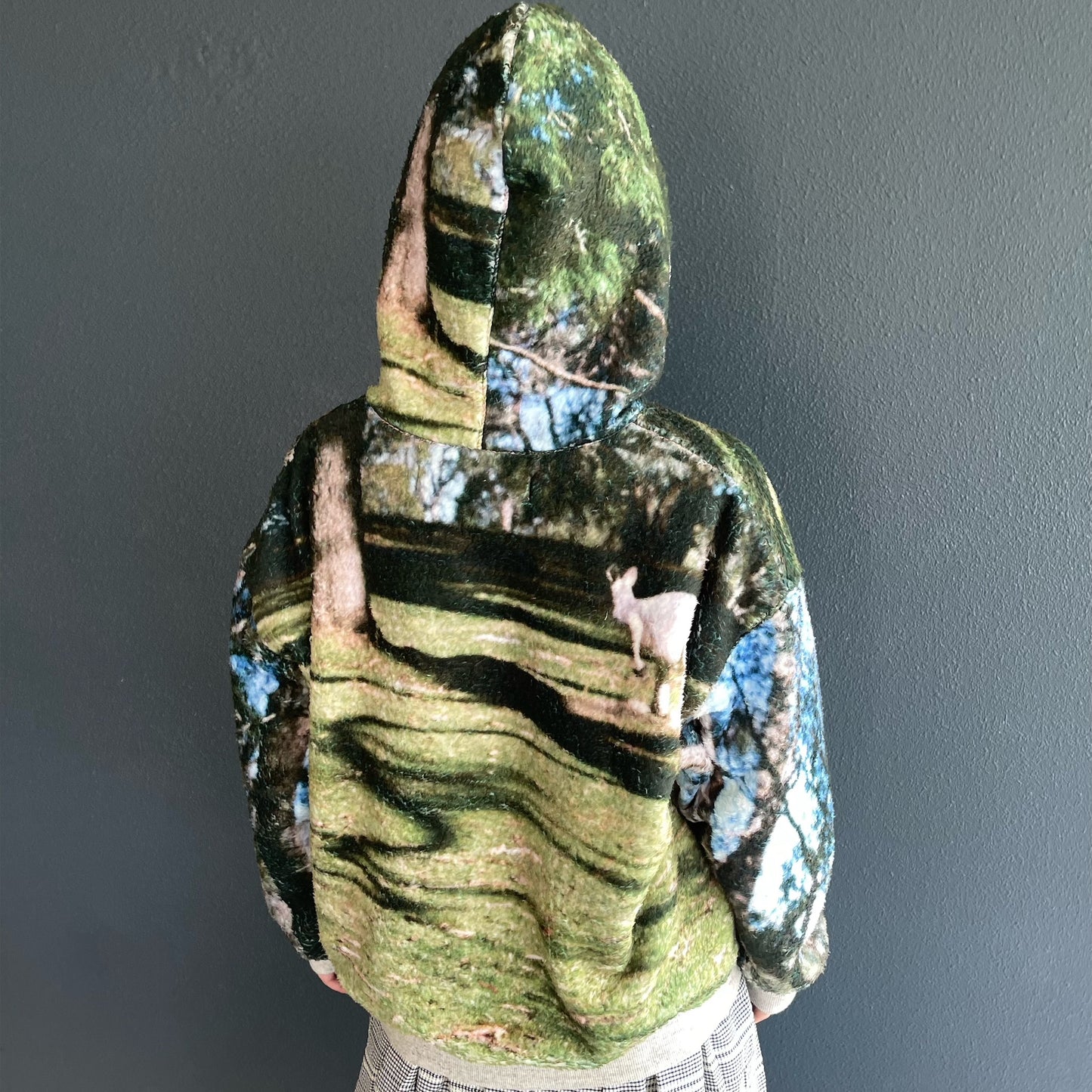boa print zip-up parka / カンガルー / ボアプリントジップパーカー