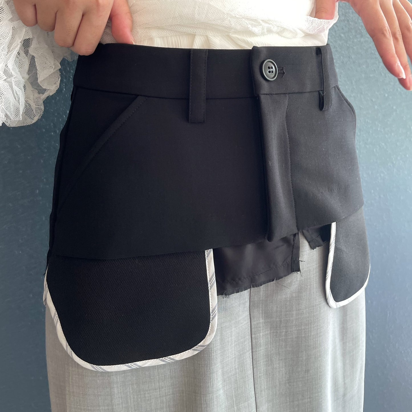 Rita Skirt / Black / カットオフベルトスカート