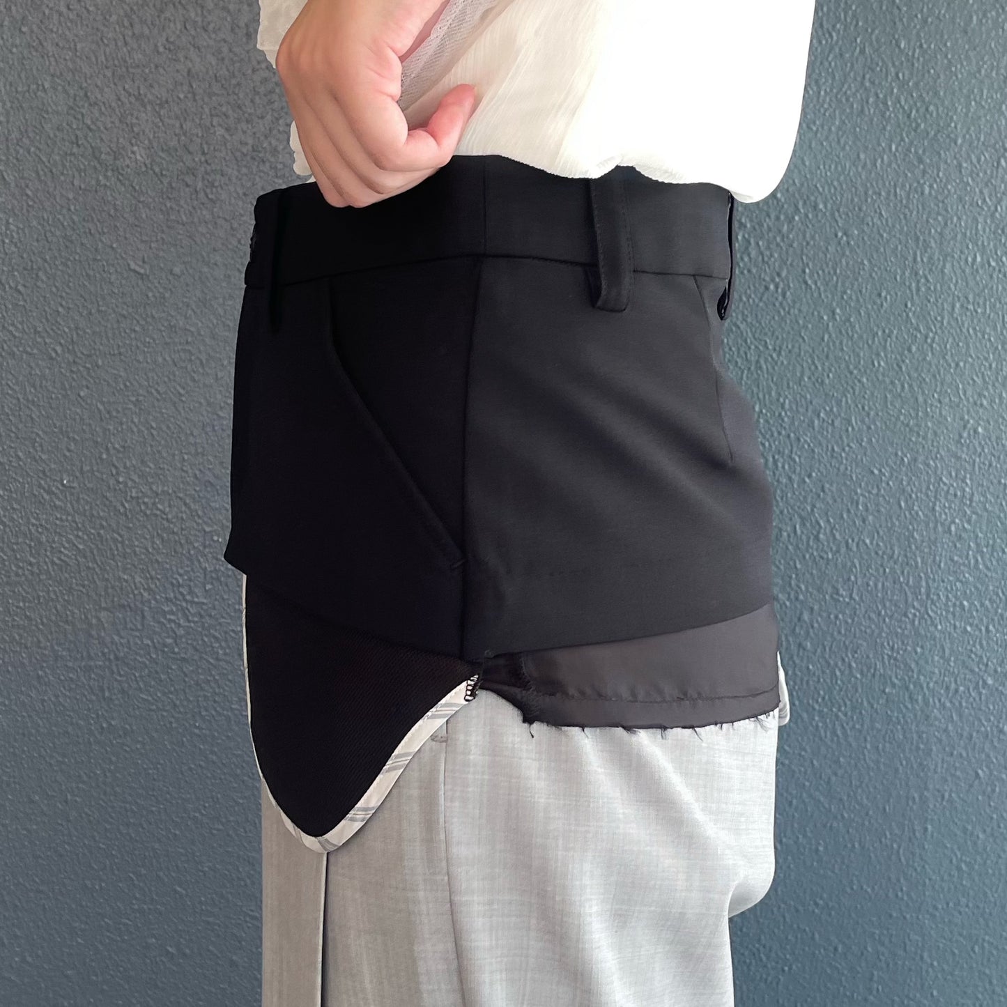 Rita Skirt / Black / カットオフベルトスカート