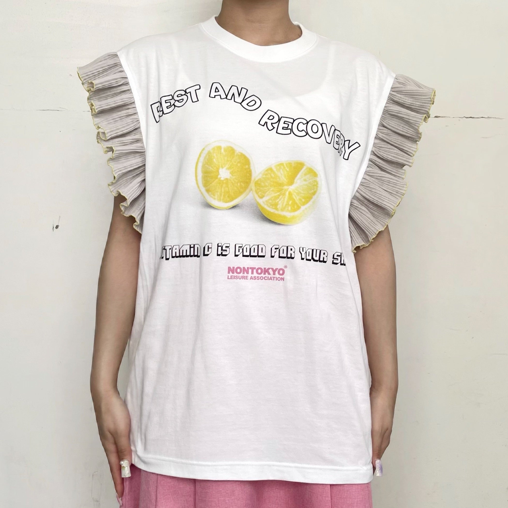 FRILL SLEEVE T-SHIRT / WHITE / フリルスリーブTシャツ | シープ