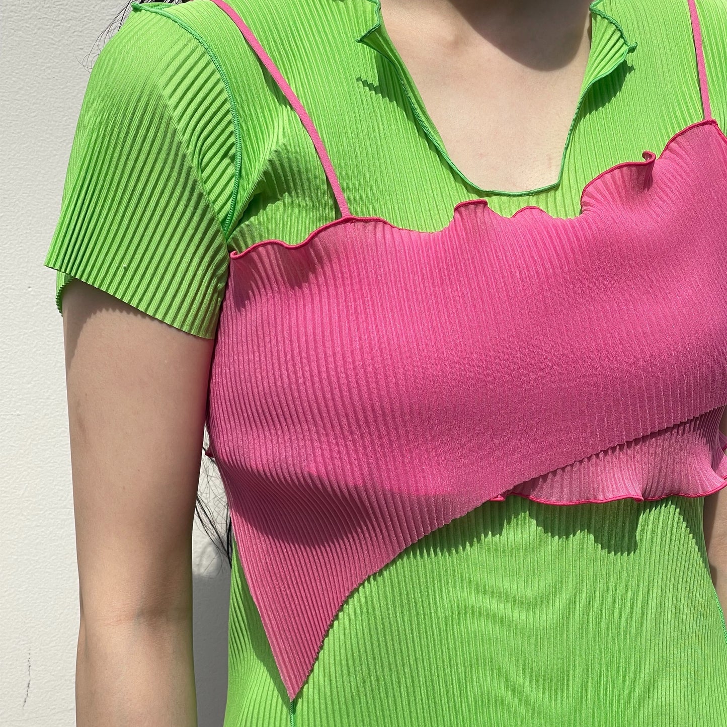 TODO WAVE SHEER CAMISOLE / PINK / プリーツウェーブシアーキャミソール