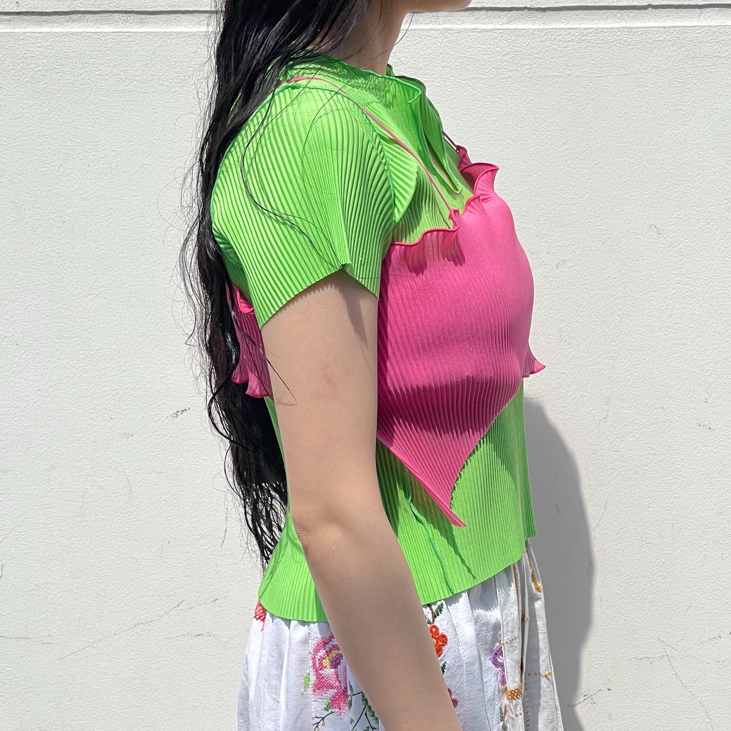 TODO WAVE SHEER CAMISOLE / PINK / プリーツウェーブシアーキャミソール