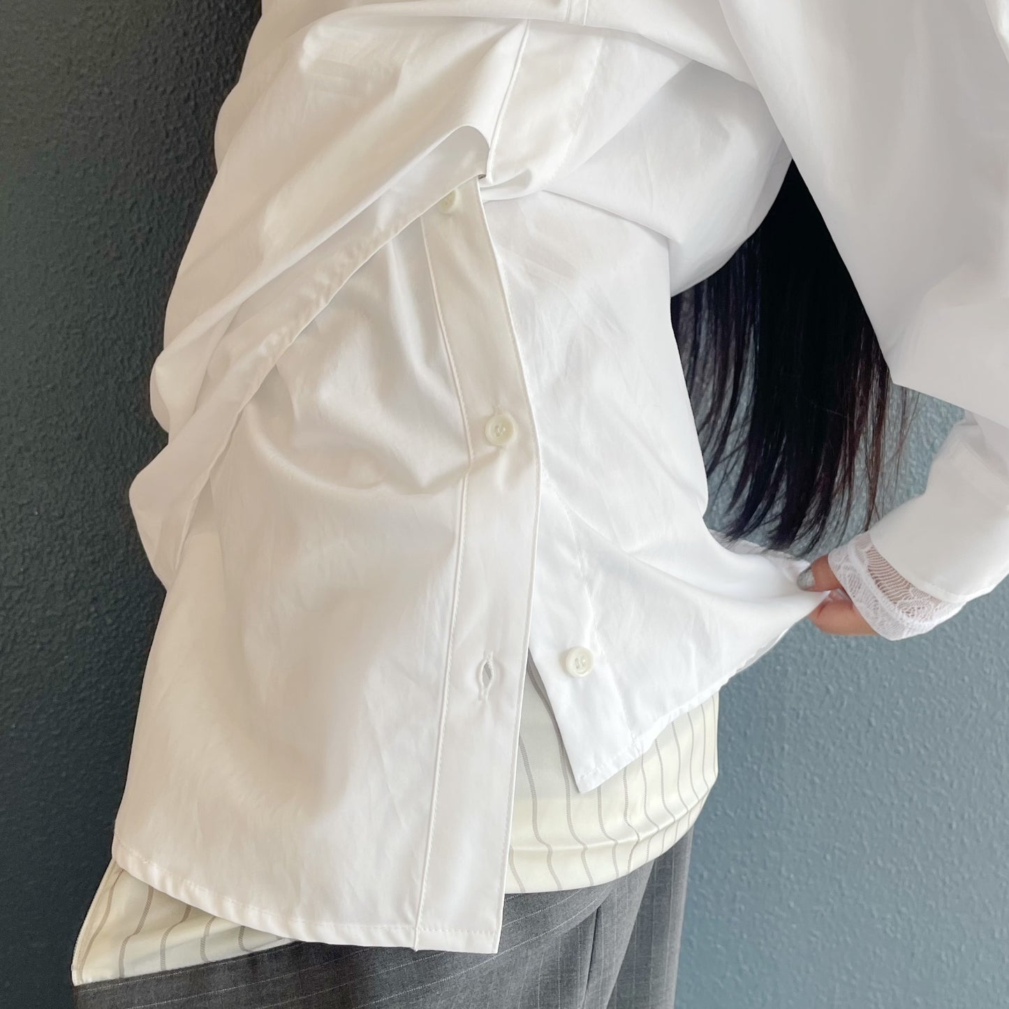 LOLA shirt / off white / シェイプシャツ