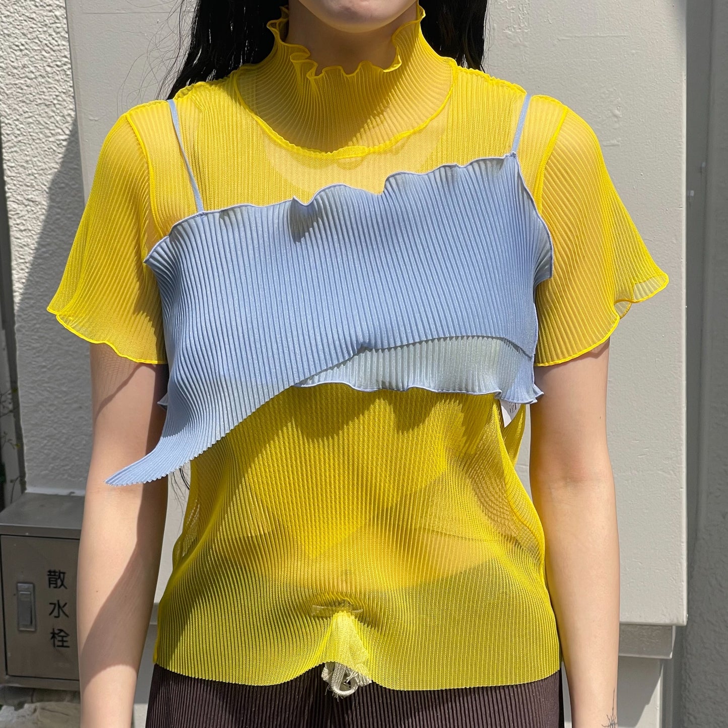 TODO WAVE SHEER CAMISOLE / BLUE / プリーツウェーブシアーキャミソール