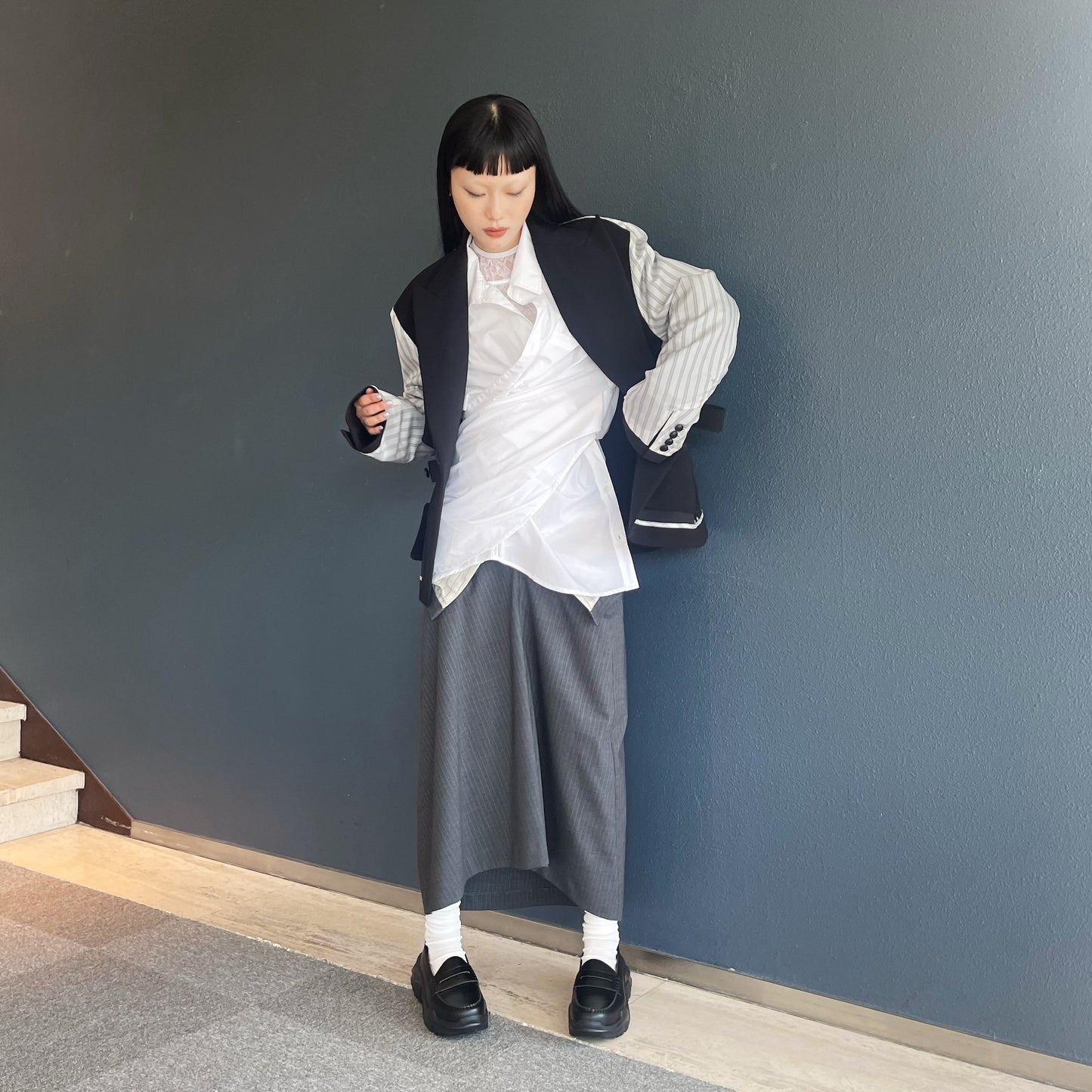 LOLA shirt / off white / シェイプシャツ