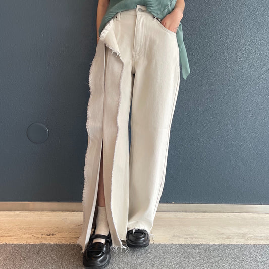 Slit Leg Denim Pants / GRAY / スリットレッグデニムパンツ