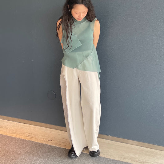 Slit Leg Denim Pants / GRAY / スリットレッグデニムパンツ