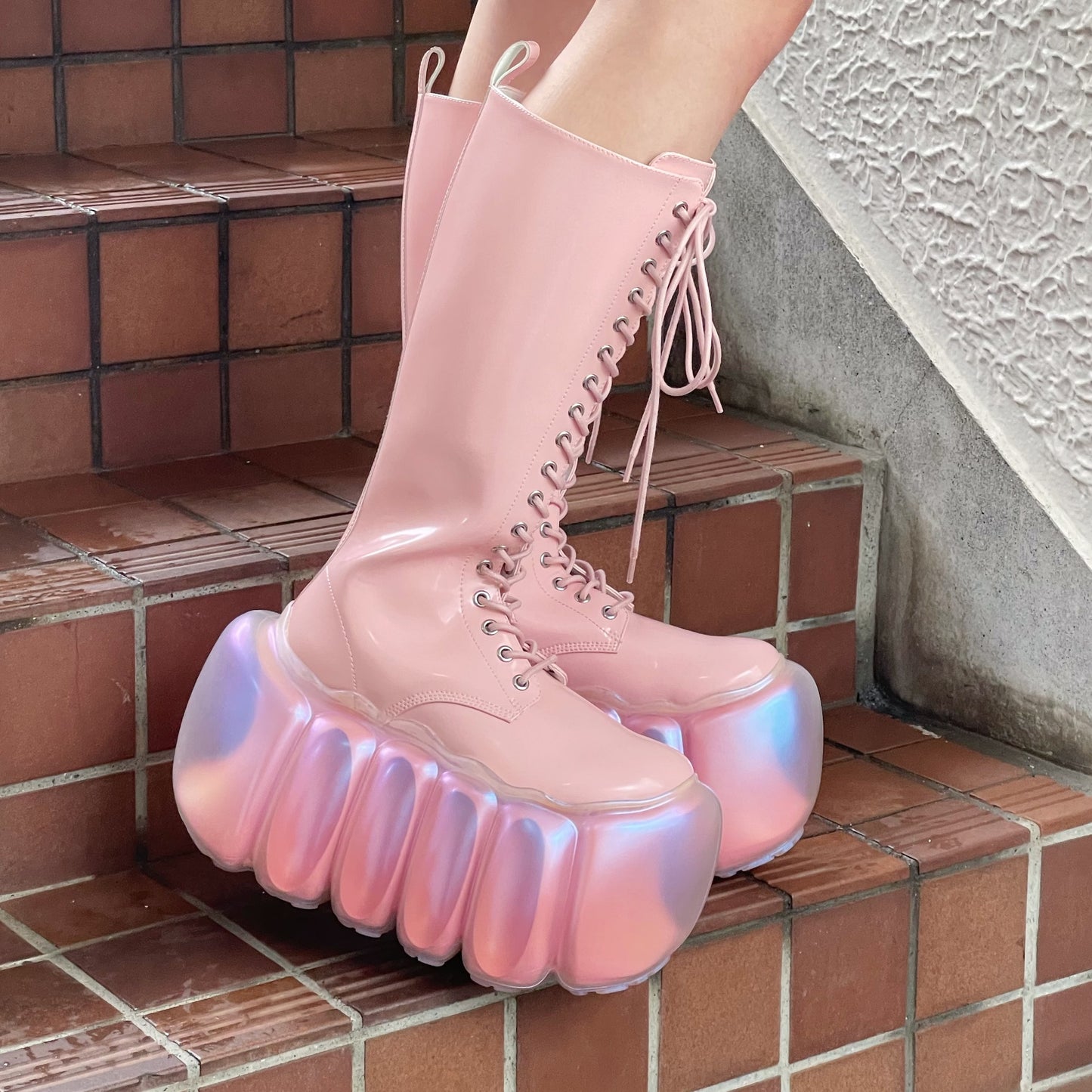 HIGH BUBBLE 18HOLE BOOTS / PINK / MIKIOSAKABEブーツ