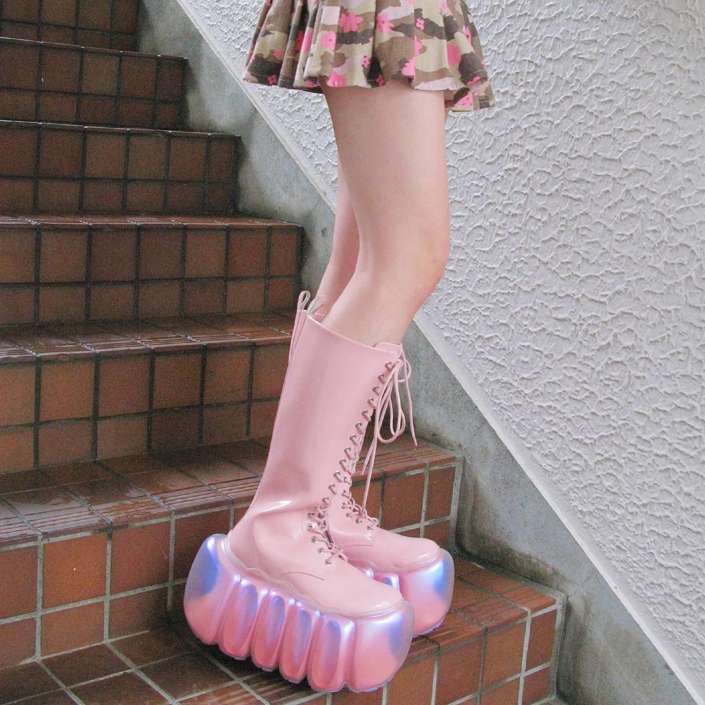 HIGH BUBBLE 18HOLE BOOTS / PINK / MIKIOSAKABEブーツ