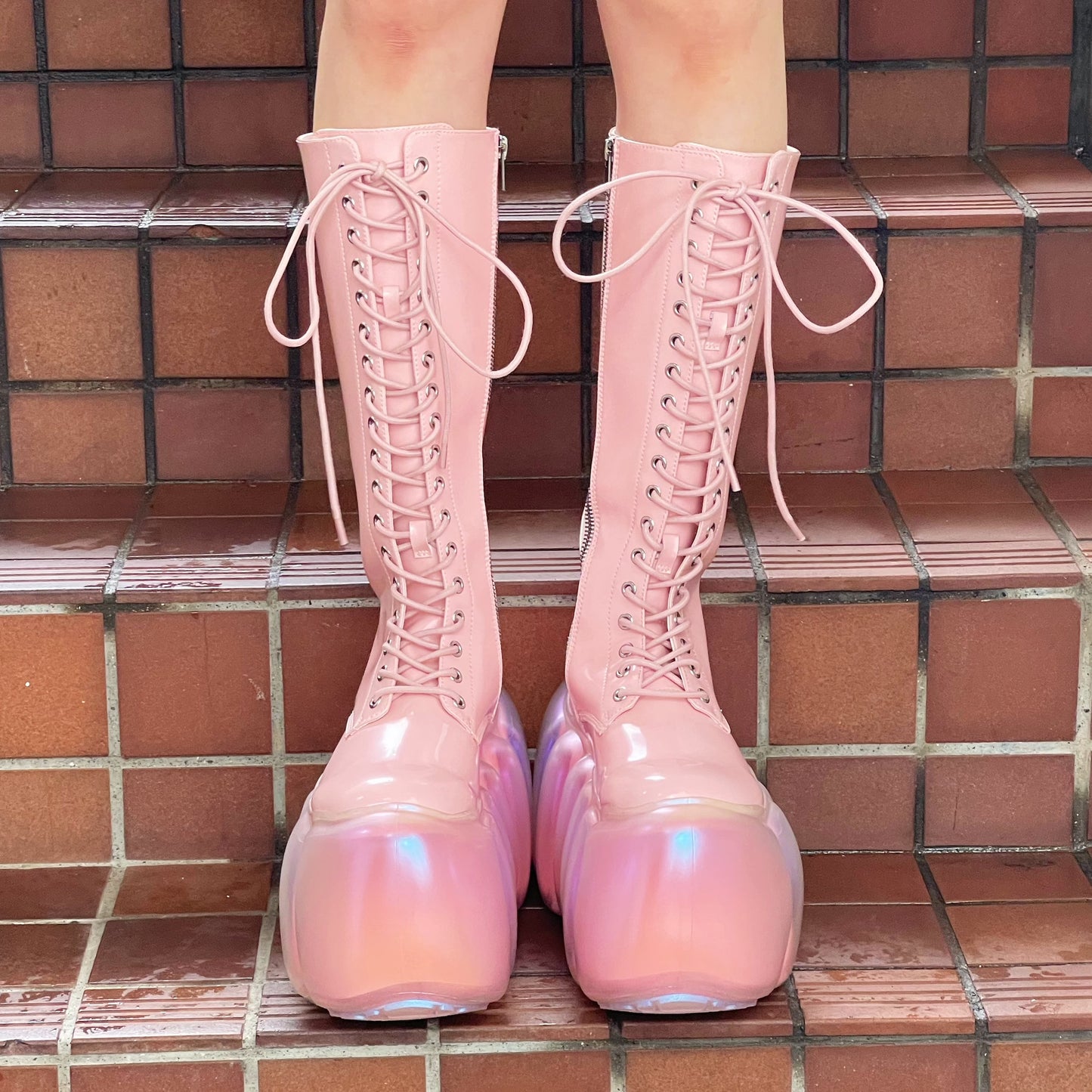 HIGH BUBBLE 18HOLE BOOTS / PINK / MIKIOSAKABEブーツ