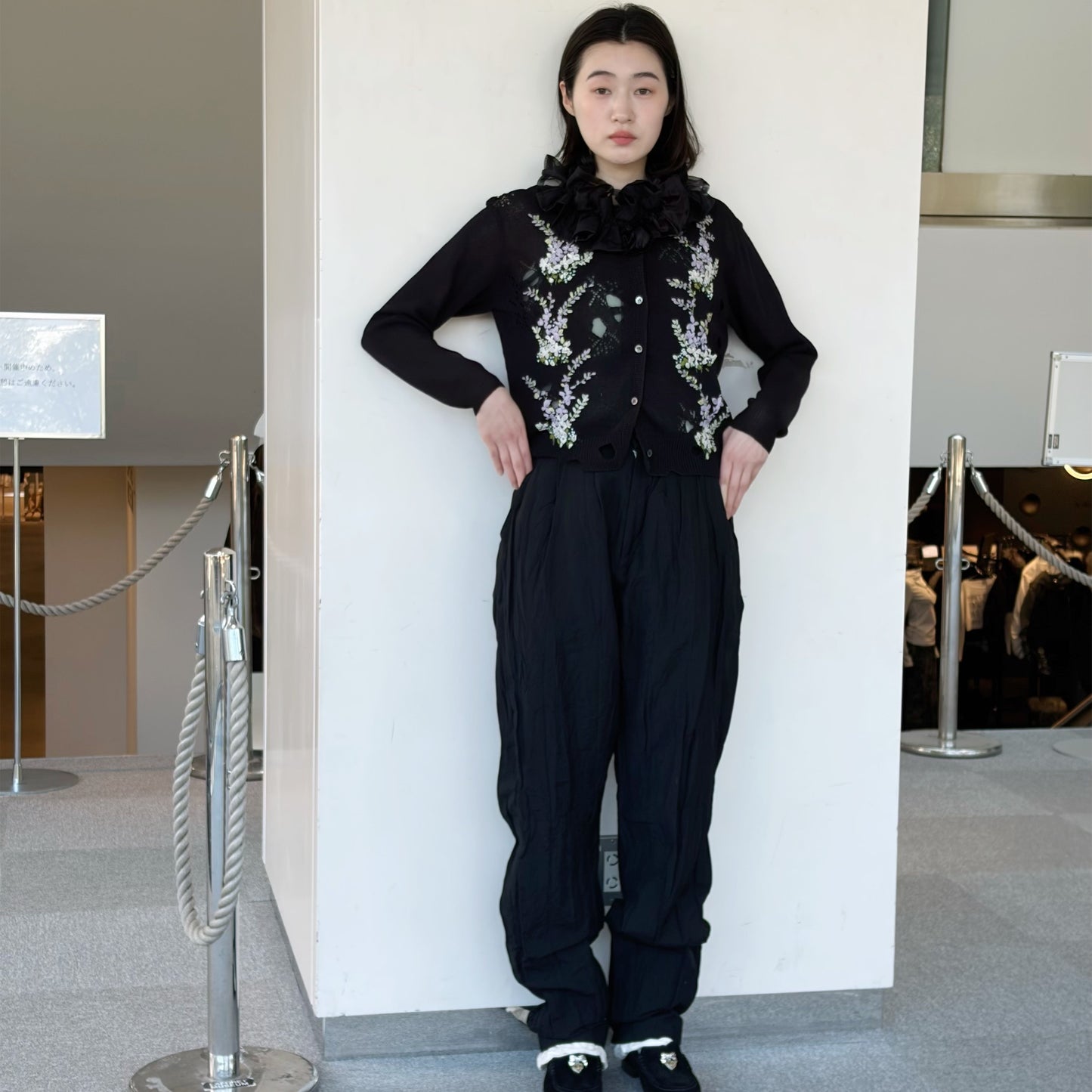 Sheer Frill Top / Black / シアーフリルスリーブレストップ