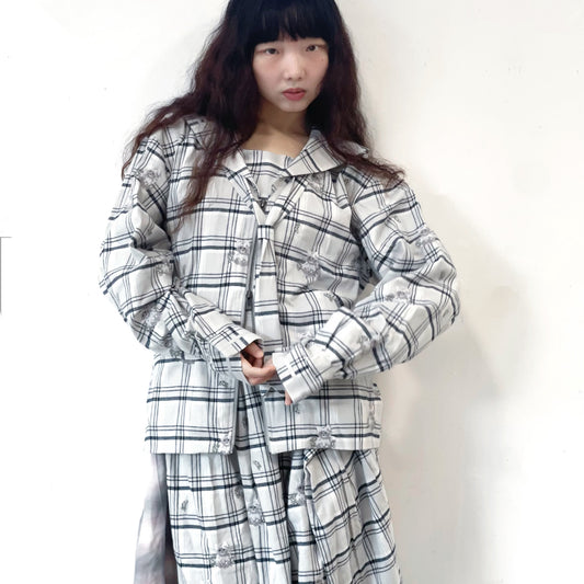 SAILOR CAT / GRAY CAT / チェックセーラートップ