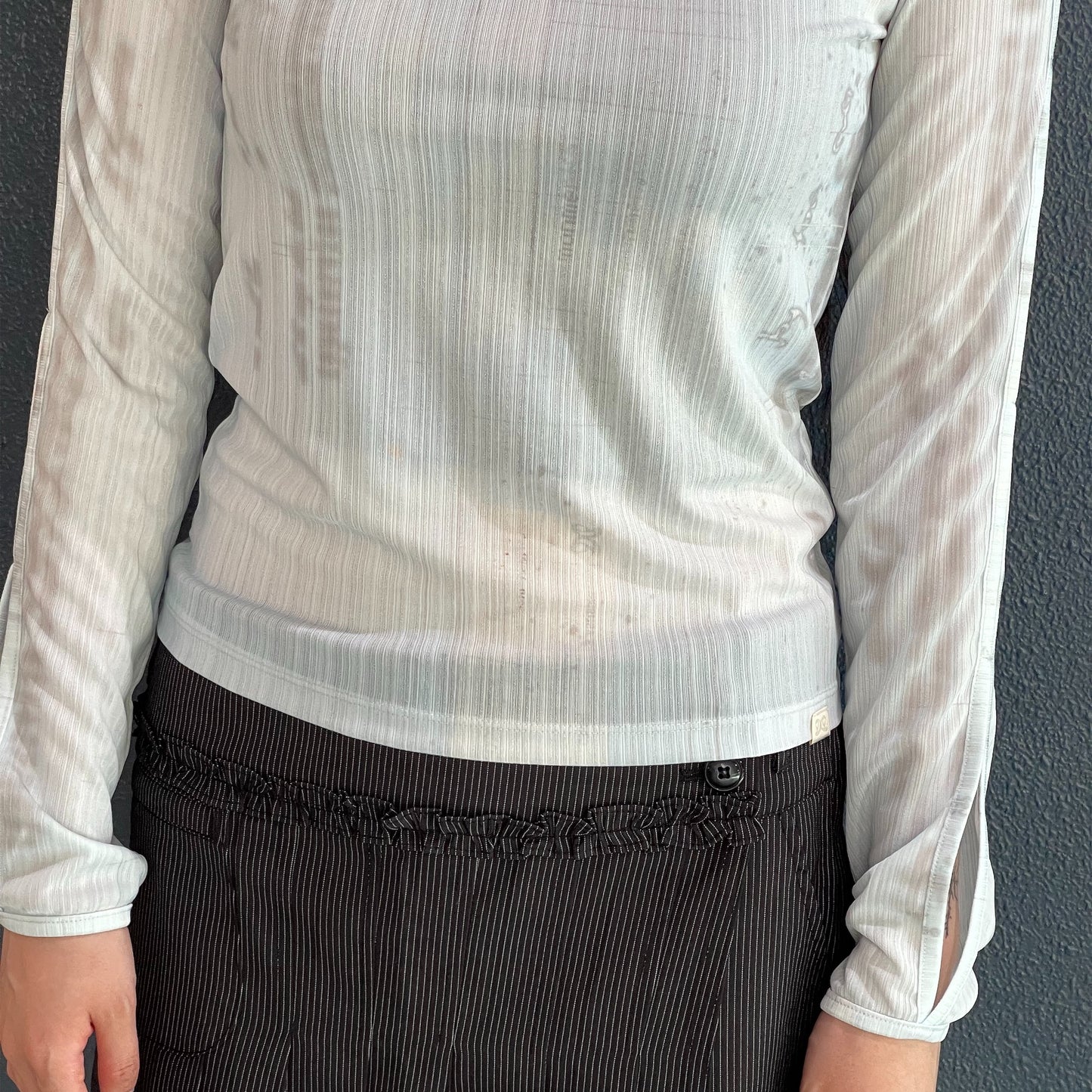 Sleeve Cut Out Top / Sky Blue / ストラップカットアウトトップ