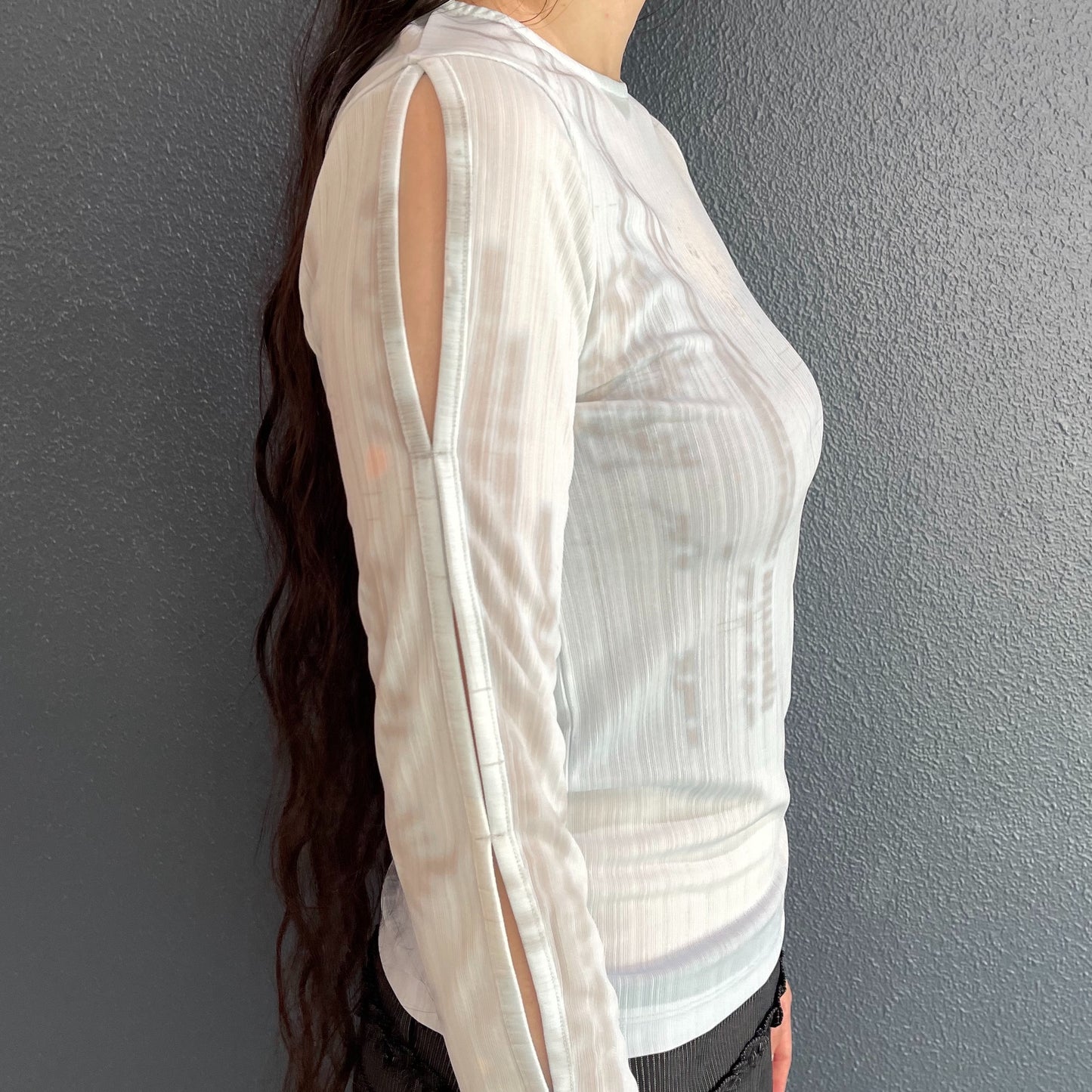 Sleeve Cut Out Top / Sky Blue / ストラップカットアウトトップ