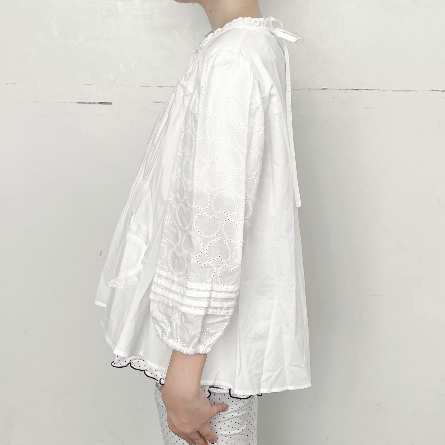 Elsie heart blouse / white / ハートブラウス
