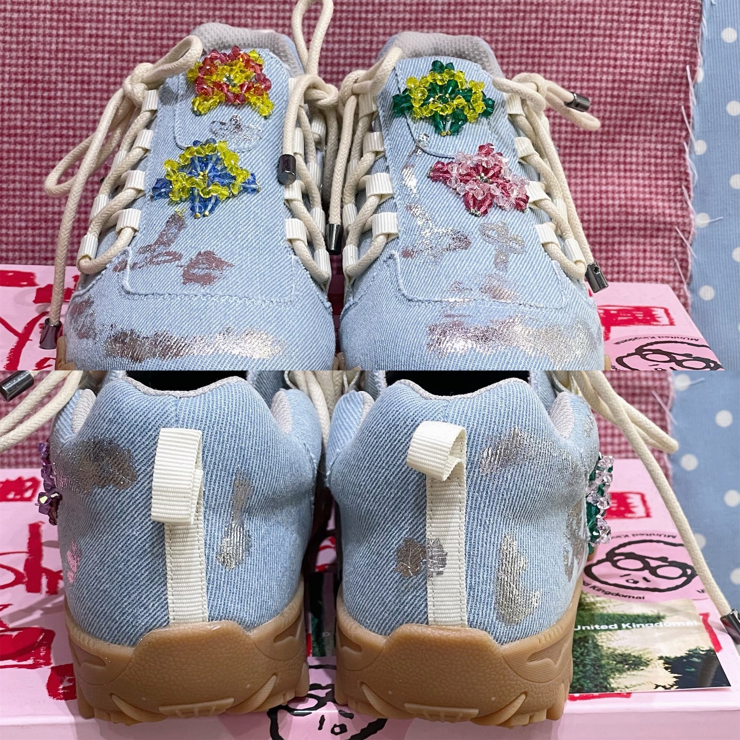 【MUnited Kingdomai x yushokobayashiコラボレーションシューズ】MK Double Bow / Denim / 23cm