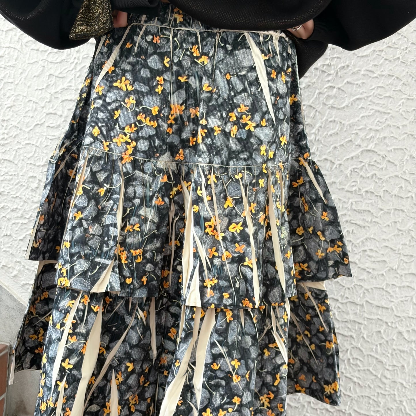 DIRECT PRINT RIB GATHER SKIRT / PETAL / ダイレクトプリントリブギャザースカート