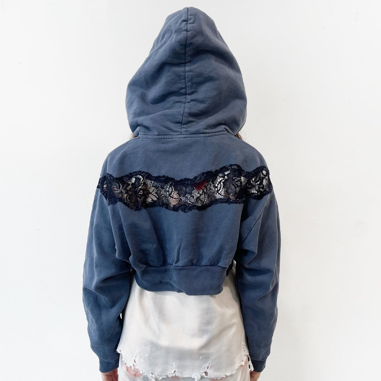 LACE PARKER / NAVY / レースフーディー
