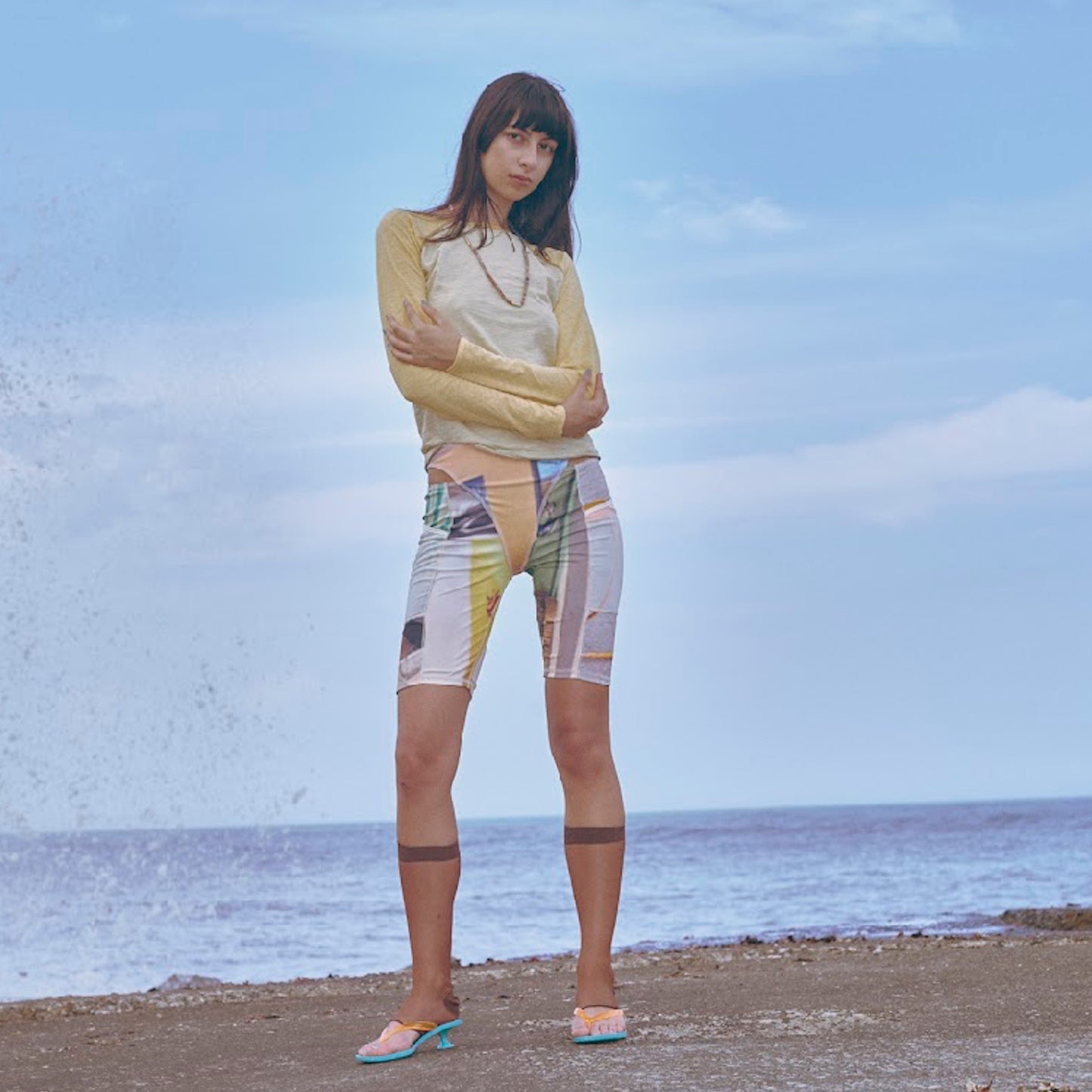 PANELLED CYCLE SHORTS / YELLOW / パネルサイクルショーツ