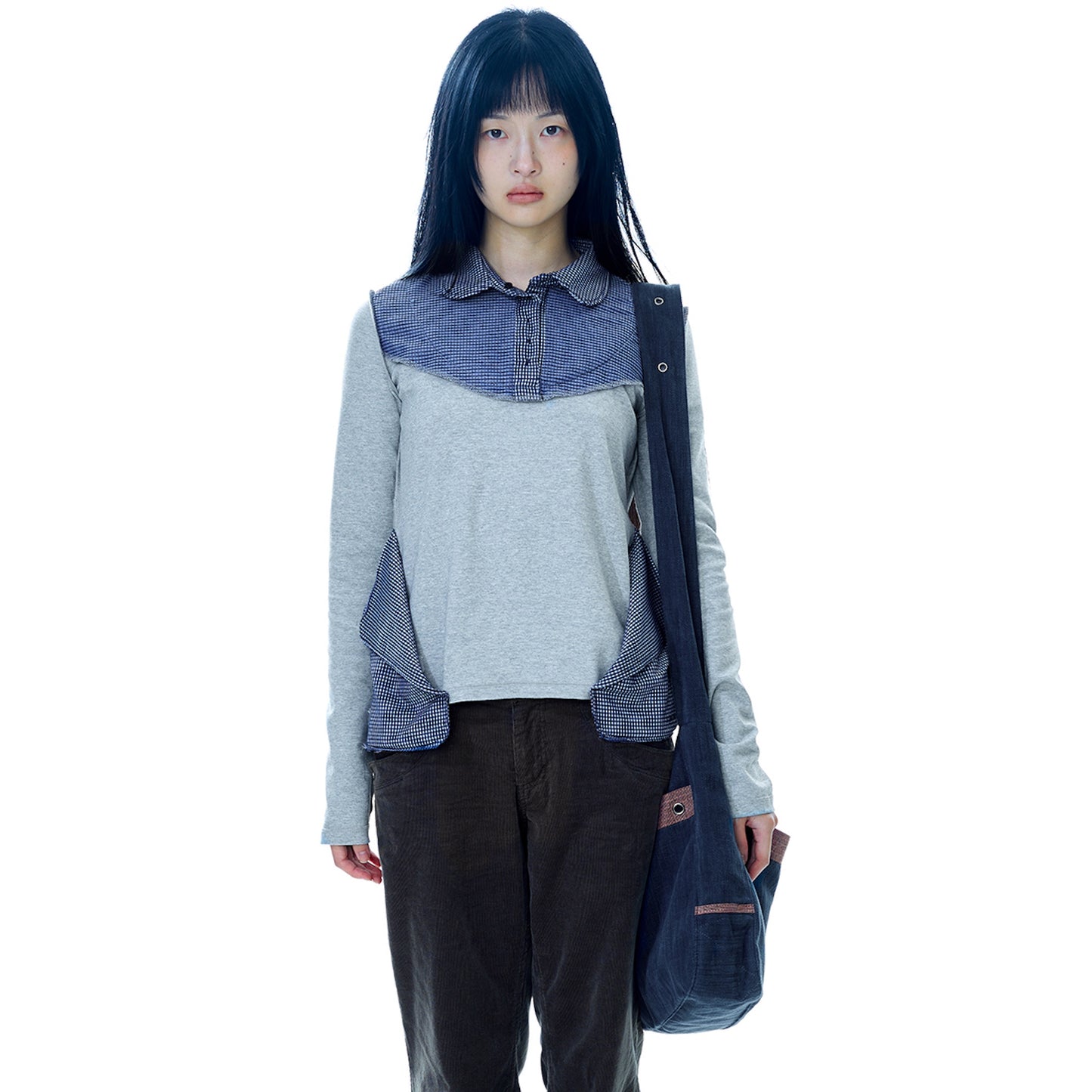 STRIPE POINT CROSS BAG / NAVY / ストライプポイントクロスバッグ