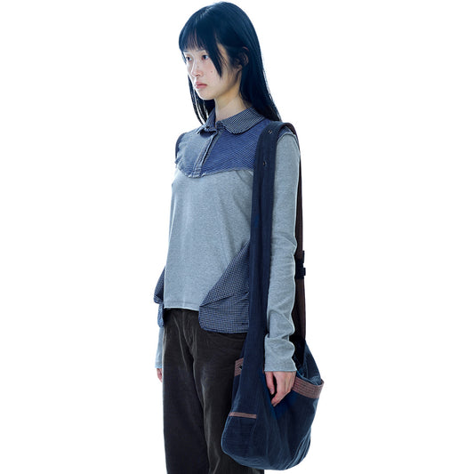 STRIPE POINT CROSS BAG / NAVY / ストライプポイントクロスバッグ