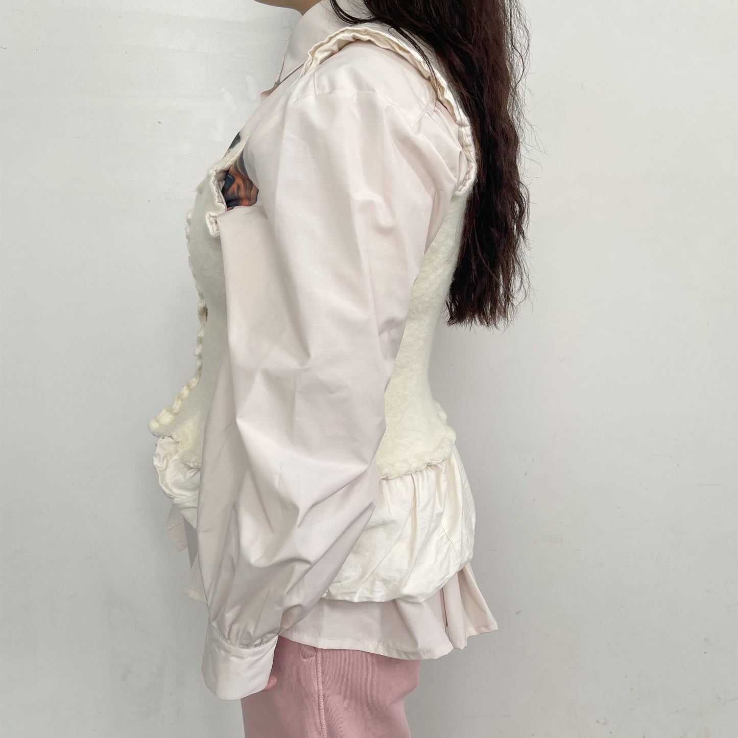 fulling camisole / white / 縮絨キャミソール