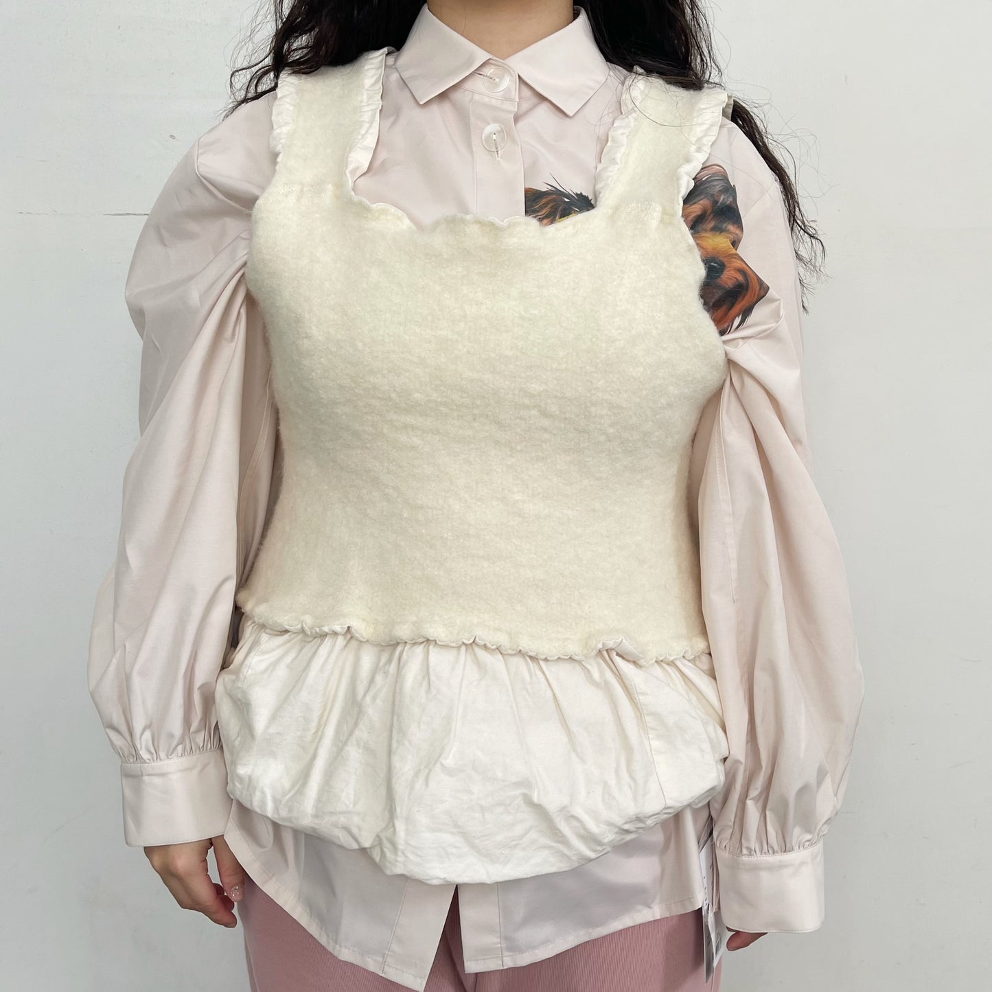 fulling camisole / white / 縮絨キャミソール