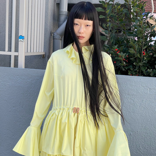 FRILL LONG ONE-PIECE / YELLOW / フリルロングワンピース