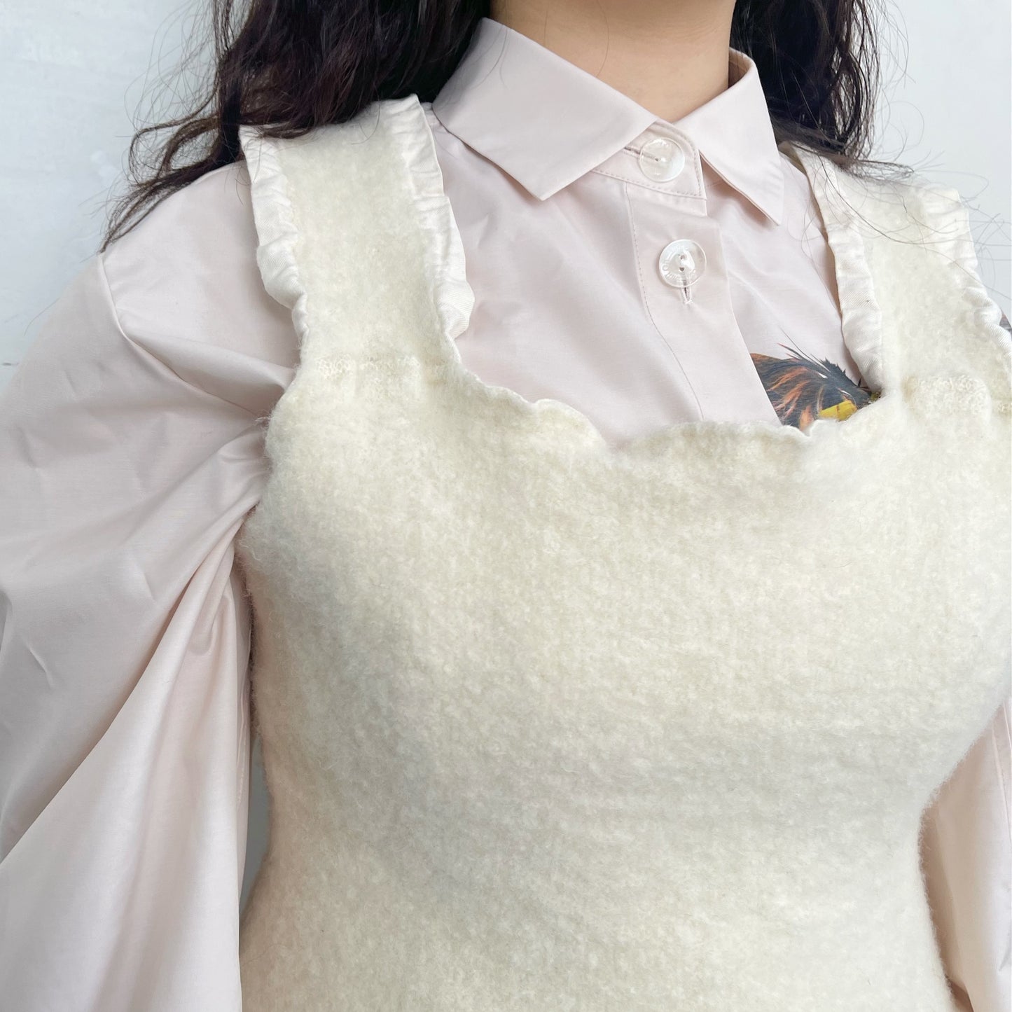 fulling camisole / white / 縮絨キャミソール