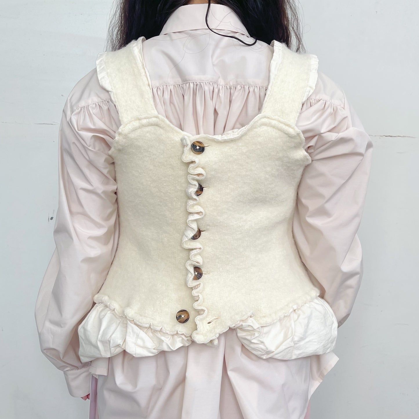 fulling camisole / white / 縮絨キャミソール