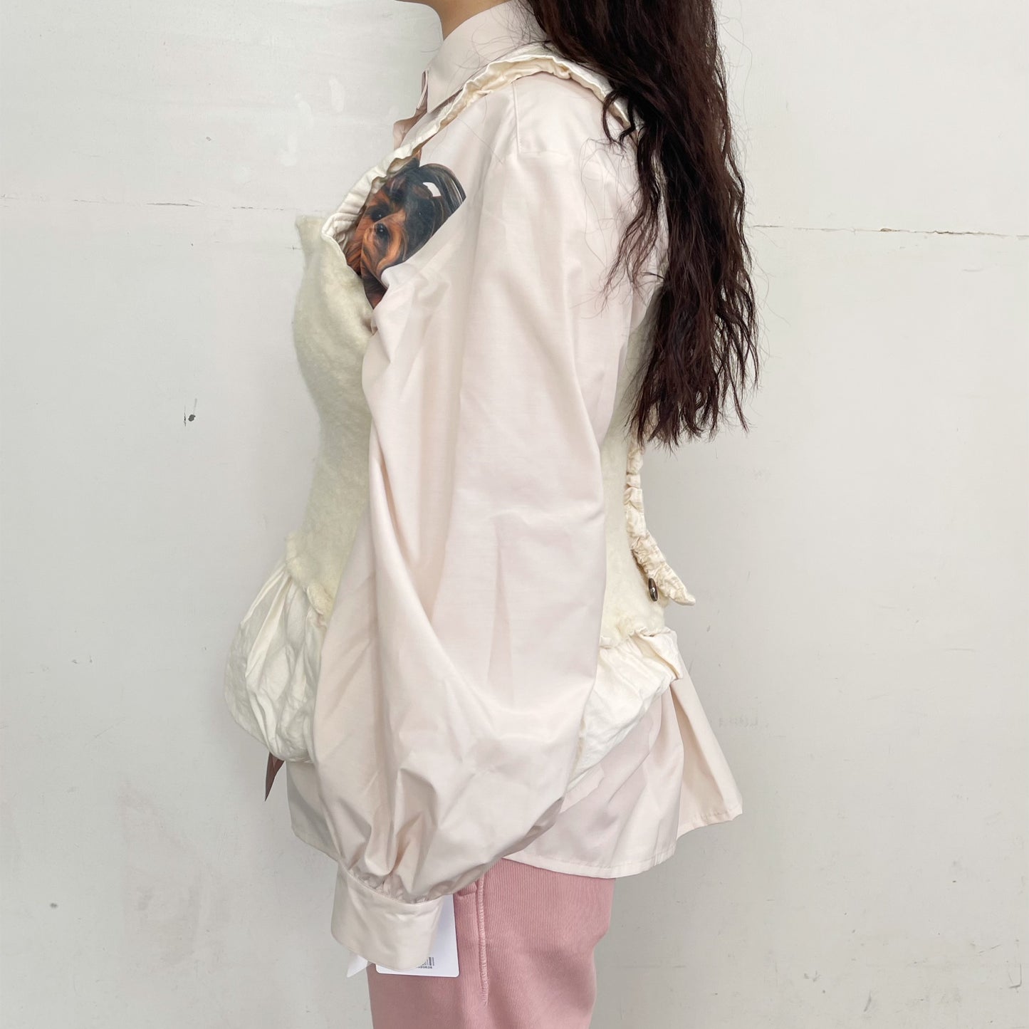 fulling camisole / white / 縮絨キャミソール