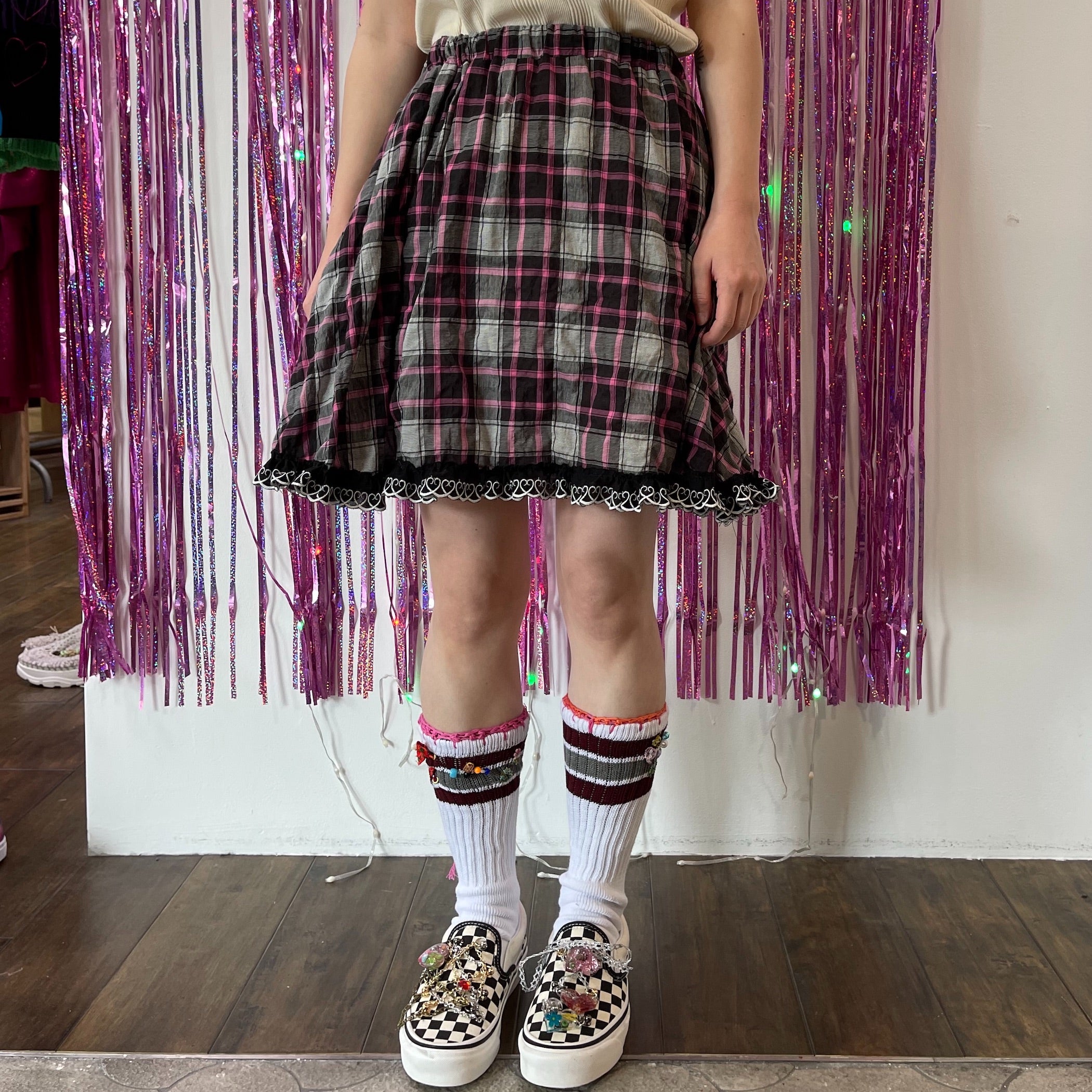 Bad girl skirt / Pink Check / ピンクチェックミニスカート