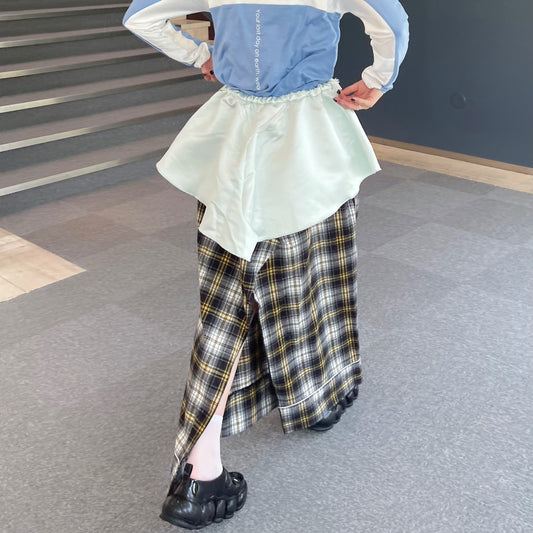 SHORTS PJ CHECK / MINT / パンツディテールスカート