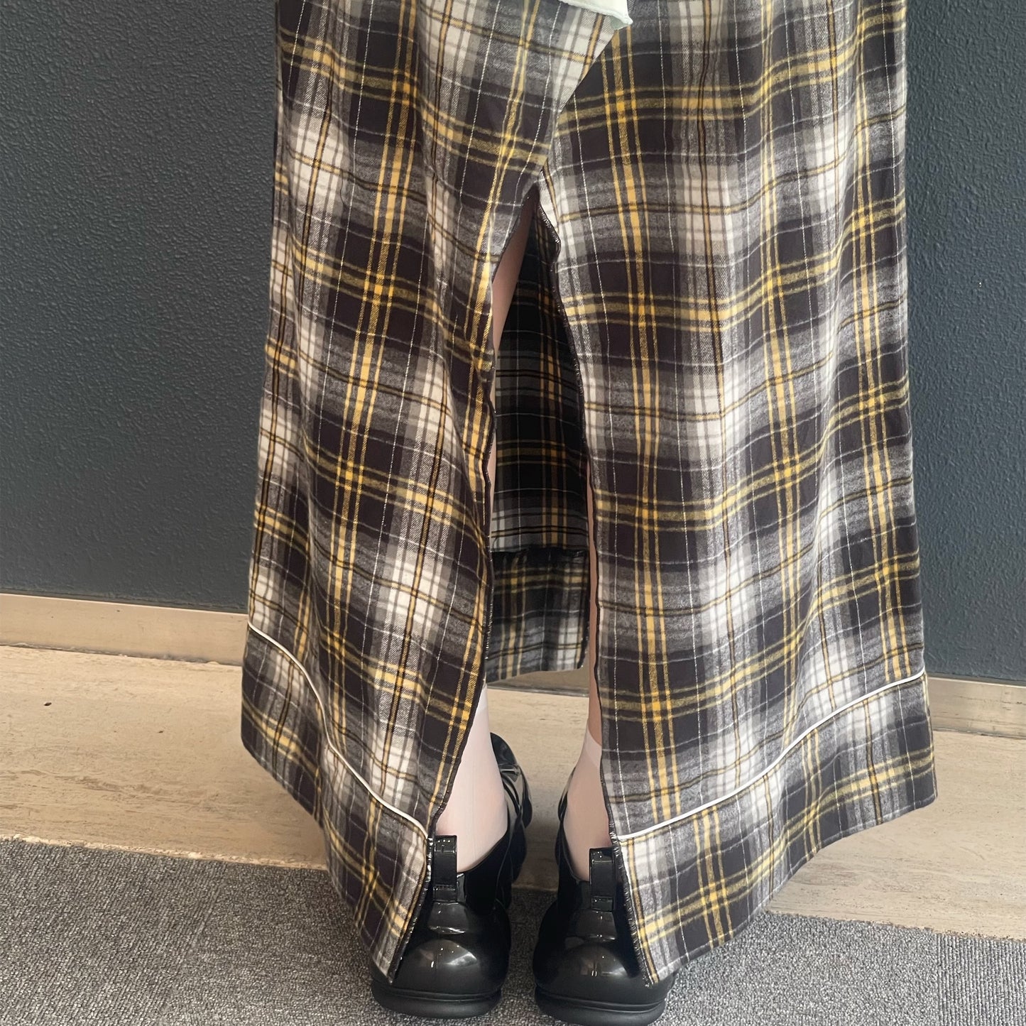SHORTS PJ CHECK / MINT / パンツディテールスカート