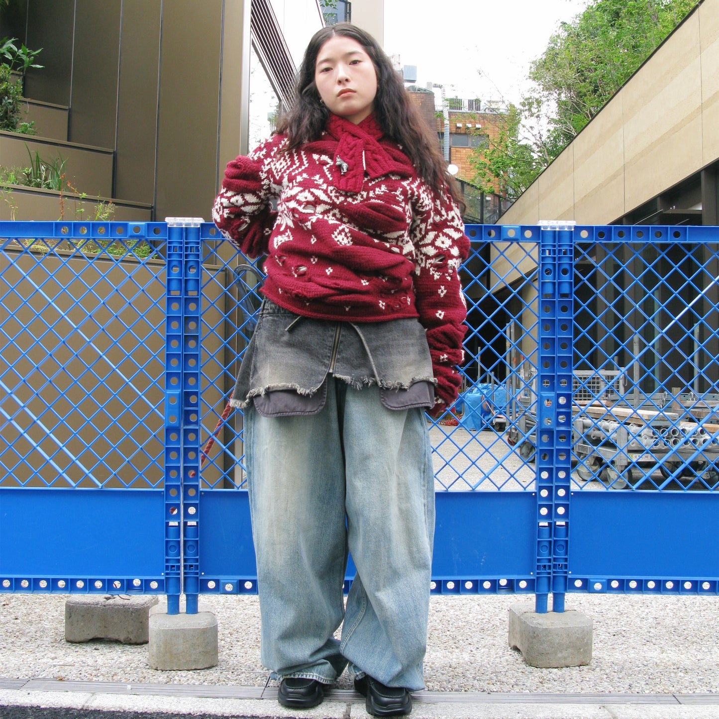 Unstable Nordic Knit / burgundy / フェアアイルニット