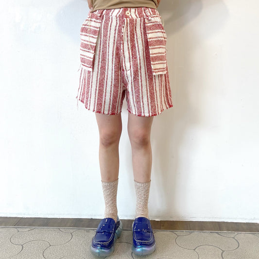 stripe short pants / red × white / ストライプパンツ