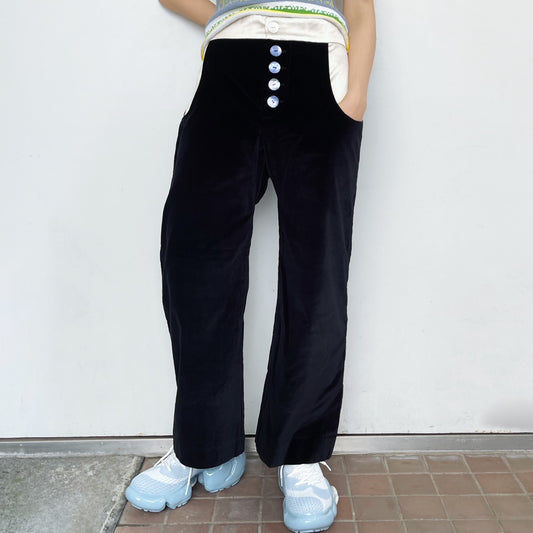 Euan velvet trouser / black / ベルベットパンツ