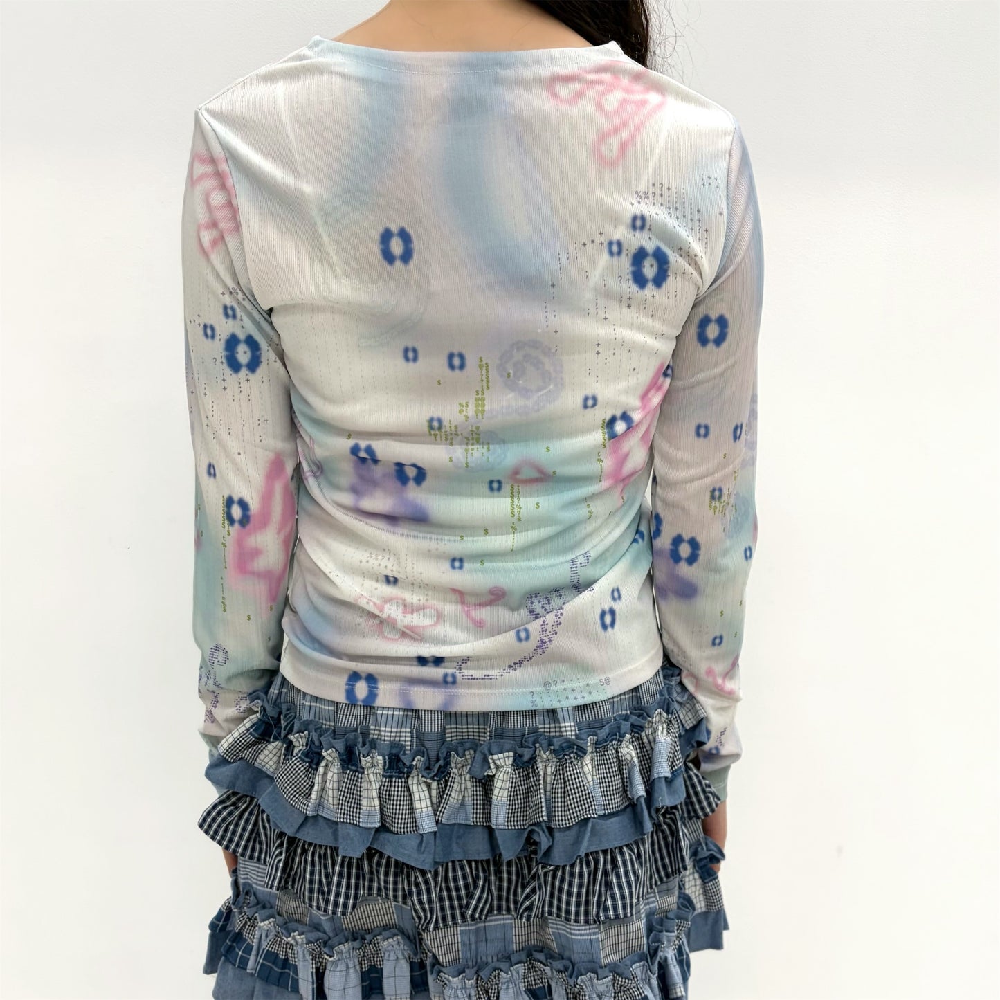 Soft Trace Top / Blue / グラフィックトップ