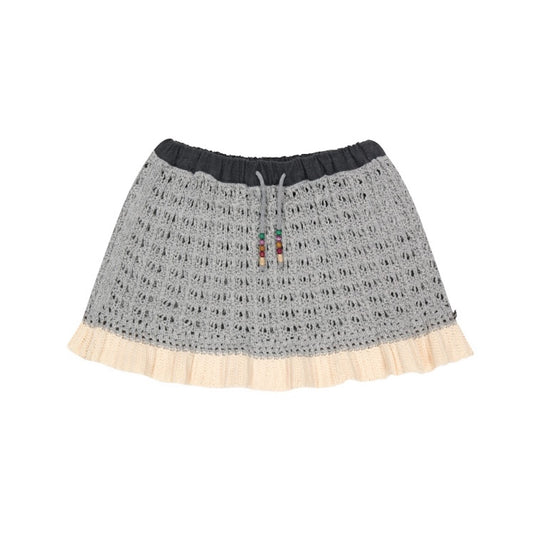 LAYERED KNIT SKIRT / MELANGE GREY / レイヤードニットスカート