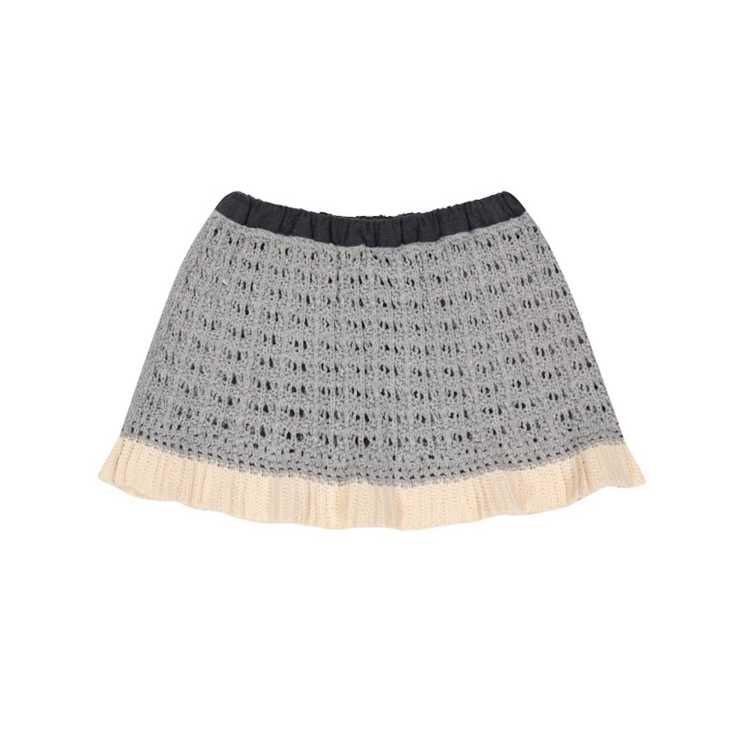 LAYERED KNIT SKIRT / MELANGE GREY / レイヤードニットスカート